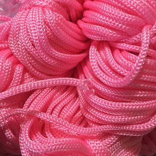 粉色尼龙绳丙纶绳收口绳空心绳针通绳编网绳束口绳胸卡绳95米