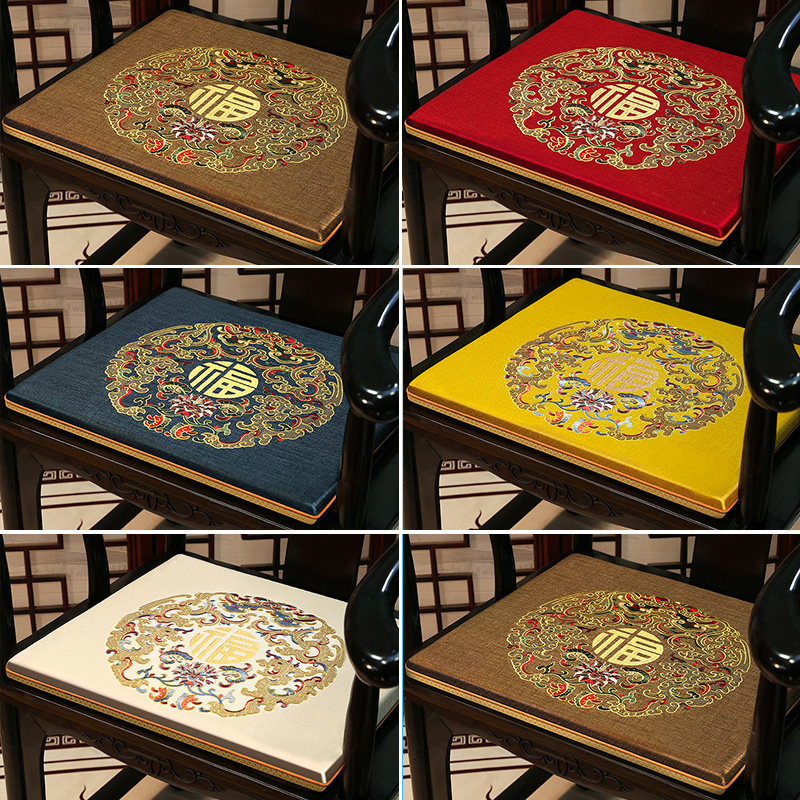 垫中式圈椅垫古典垫木红木沙发坐垫家具茶室椅新海绵靠实防滑定制