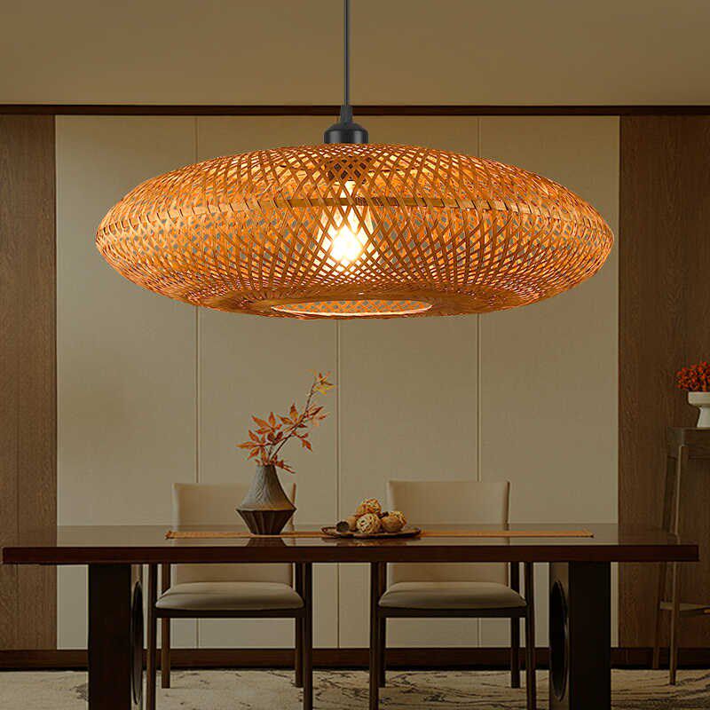 日式竹编吊灯餐厅饭店火锅店茶室民宿客栈东南亚风格藤艺编织灯具