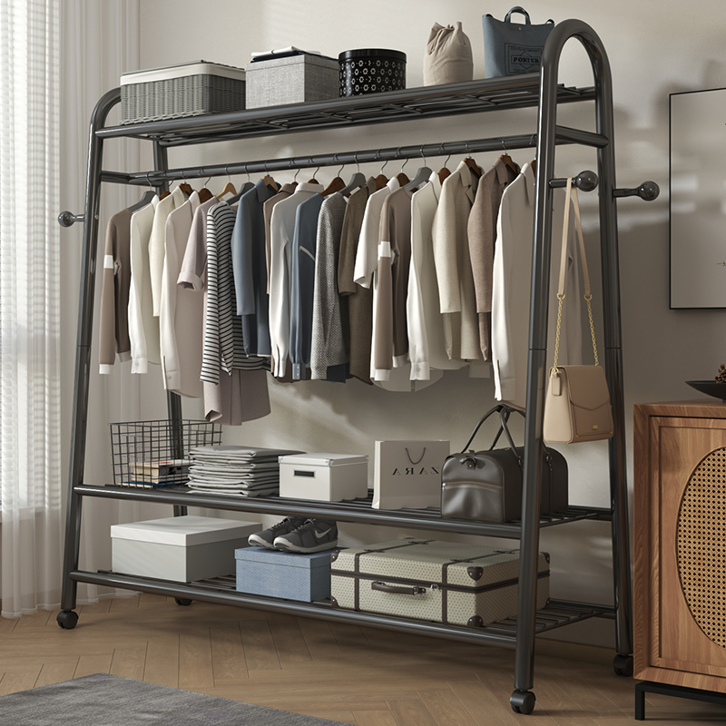 衣架落地卧室挂衣架可移动室内家用客厅网红晾衣架简易晒衣帽架