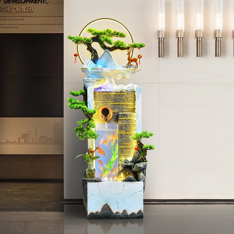 轻奢现大型假山落地流水喷泉循环水景观客厅生财家居装饰品摆件,家居饰品,流水摆件,淘宝优惠券,粉丝福利购,淘宝优惠卷
