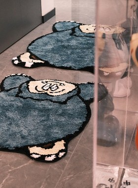 POEON宝可梦卡比兽CS艺术家款口袋怪兽长绒毛入户门地毯