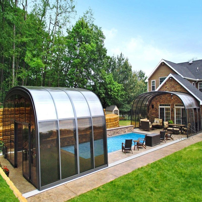 露台泳池盖电动伸缩可移动折叠阳光房封阳台遮光遮雨棚定制