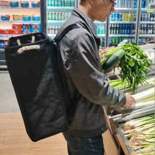 手风琴扫货背包购物置物背篼买菜家用背筐可折叠多功能背篓