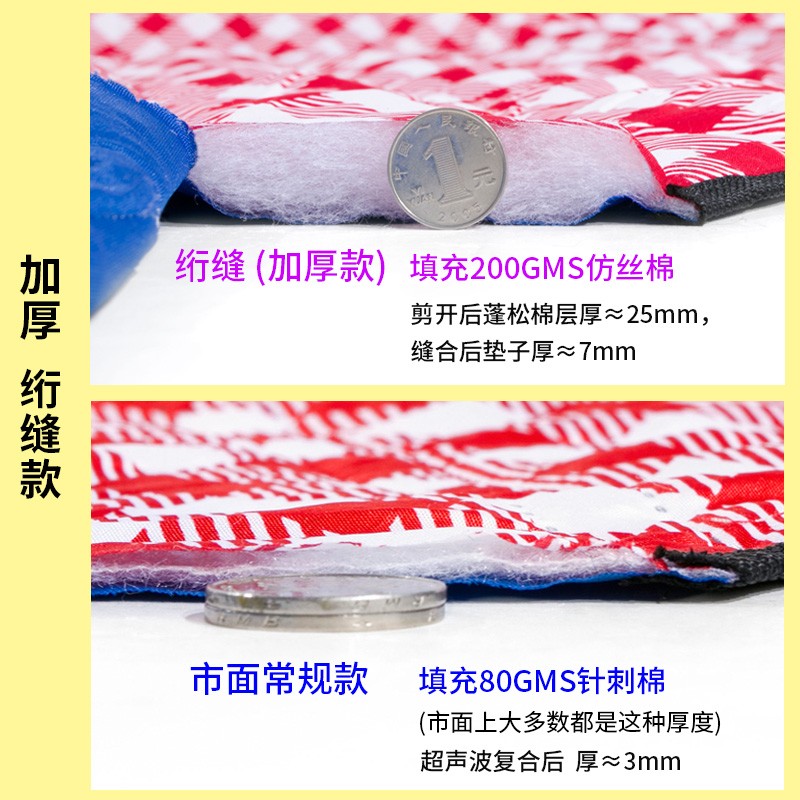 户外加厚7mm野餐垫防潮垫春游垫子便携加大野炊地垫沙滩垫草坪垫