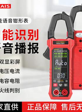 智能语音播报钳形表全自动TS601钳表免换挡数显大屏钳型表