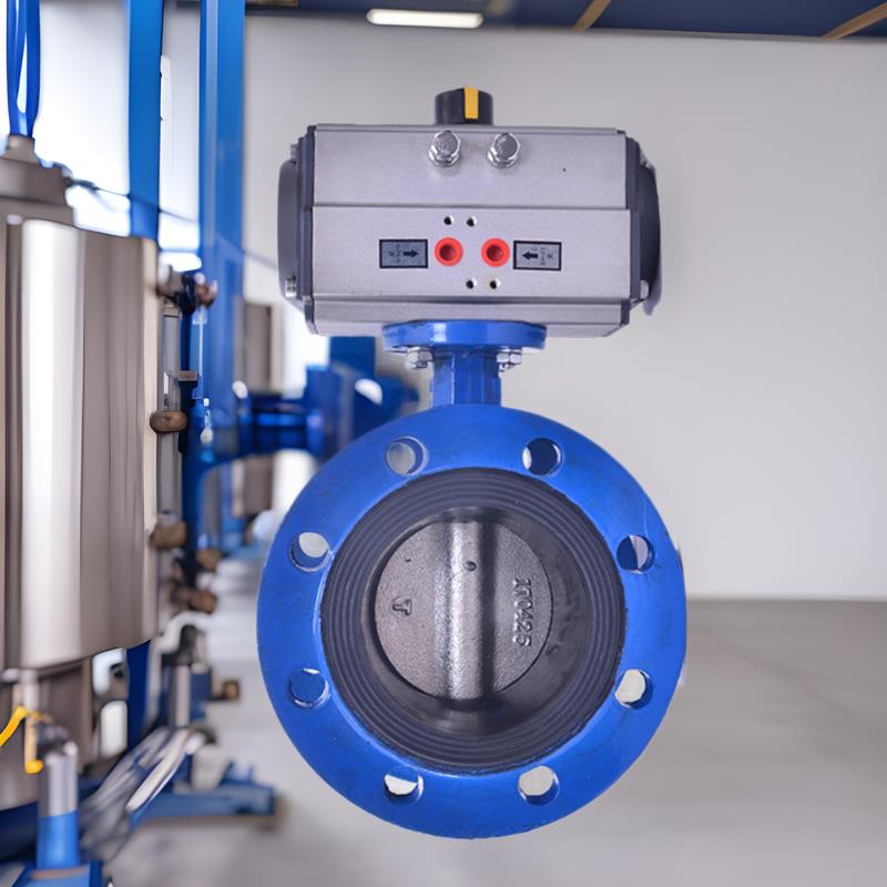 气动蝶阀气动法兰蝶阀双法兰蝶阀软密封开关阀门防爆蝶阀切断阀