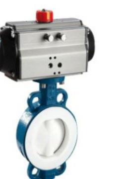 气动软密封蝶阀D671F46-16气动对夹式衬氟铸钢蝶阀