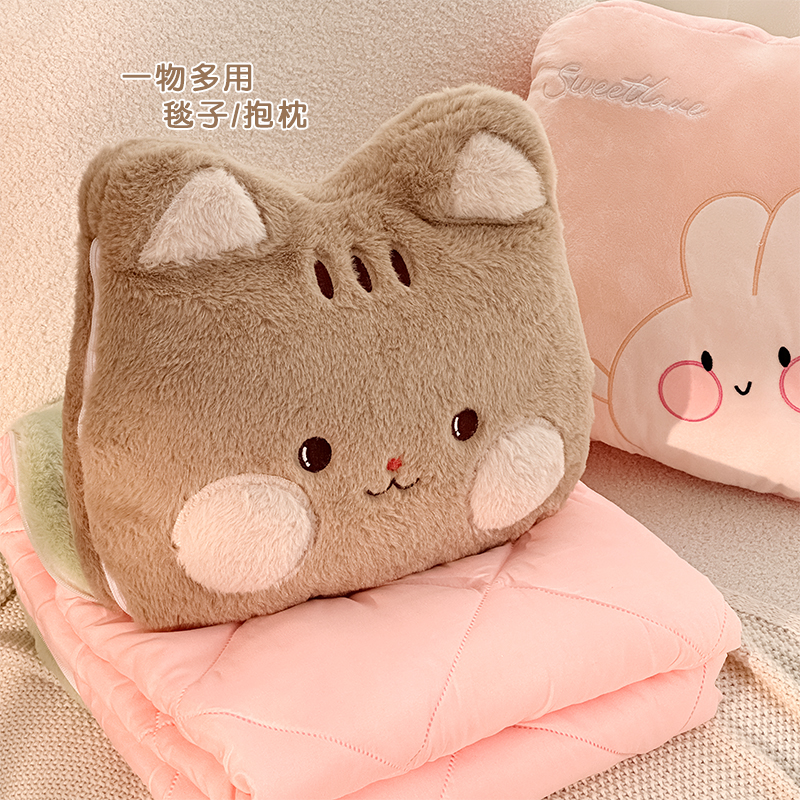 抱枕被子两用加厚办公室女生睡觉午睡枕头毯子二合一车载靠枕靠垫