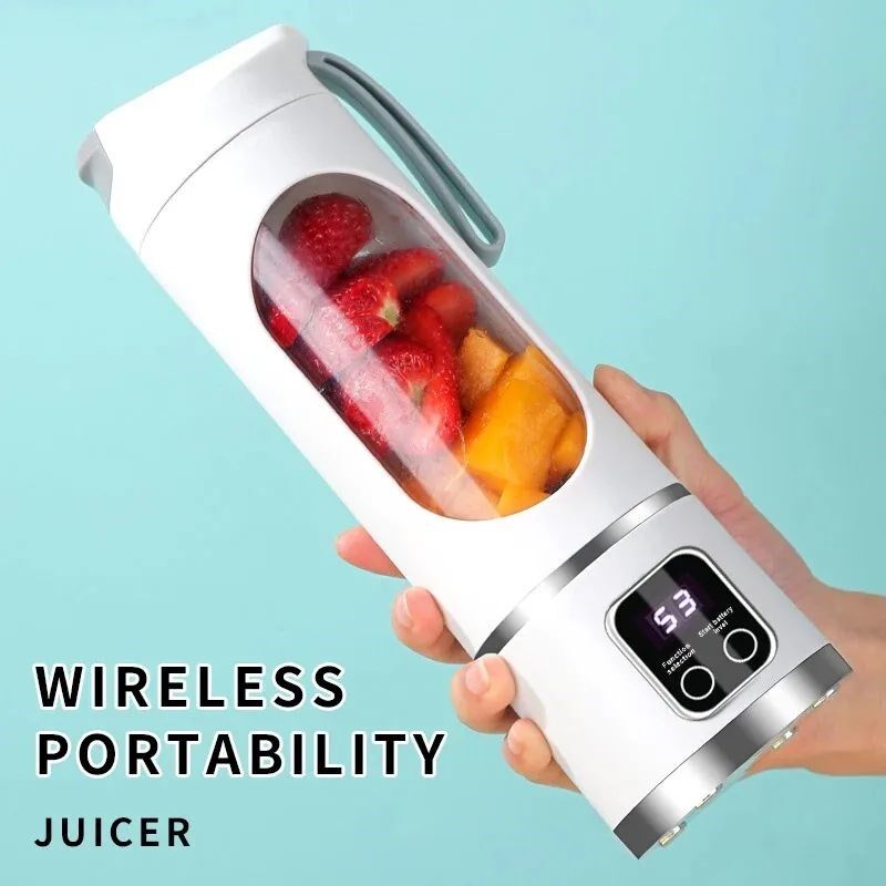 10 Blades Portable Fruit Juicer 450ml Capacity 3 Gears USB R