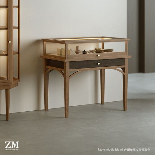 复古风玻璃陈列柜珠宝展示柜美甲店服装店首饰抽屉柜文创礼品陈列