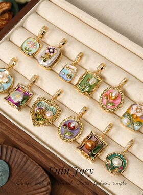 10.22高品质-天然珍珠/滴油工艺/铜厚镀真金 设计感复古吊坠