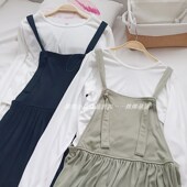 日单西家孕妇哺乳连衣裙针织两件套怀孕期产后喂奶长袖 外出孕妇裙