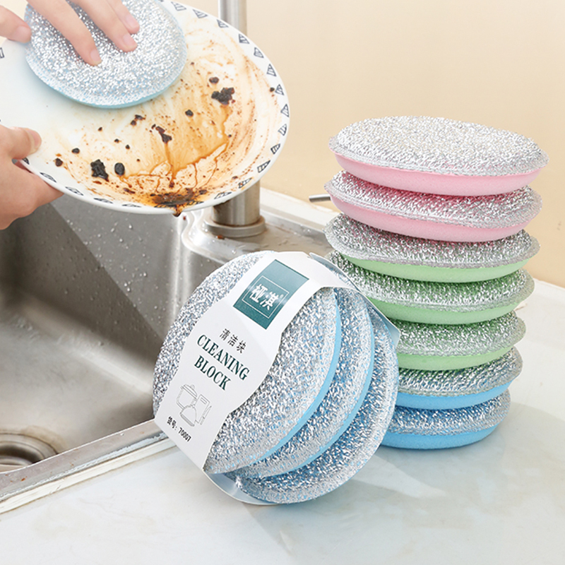 海绵块钢丝洗碗布不沾油厨房专用