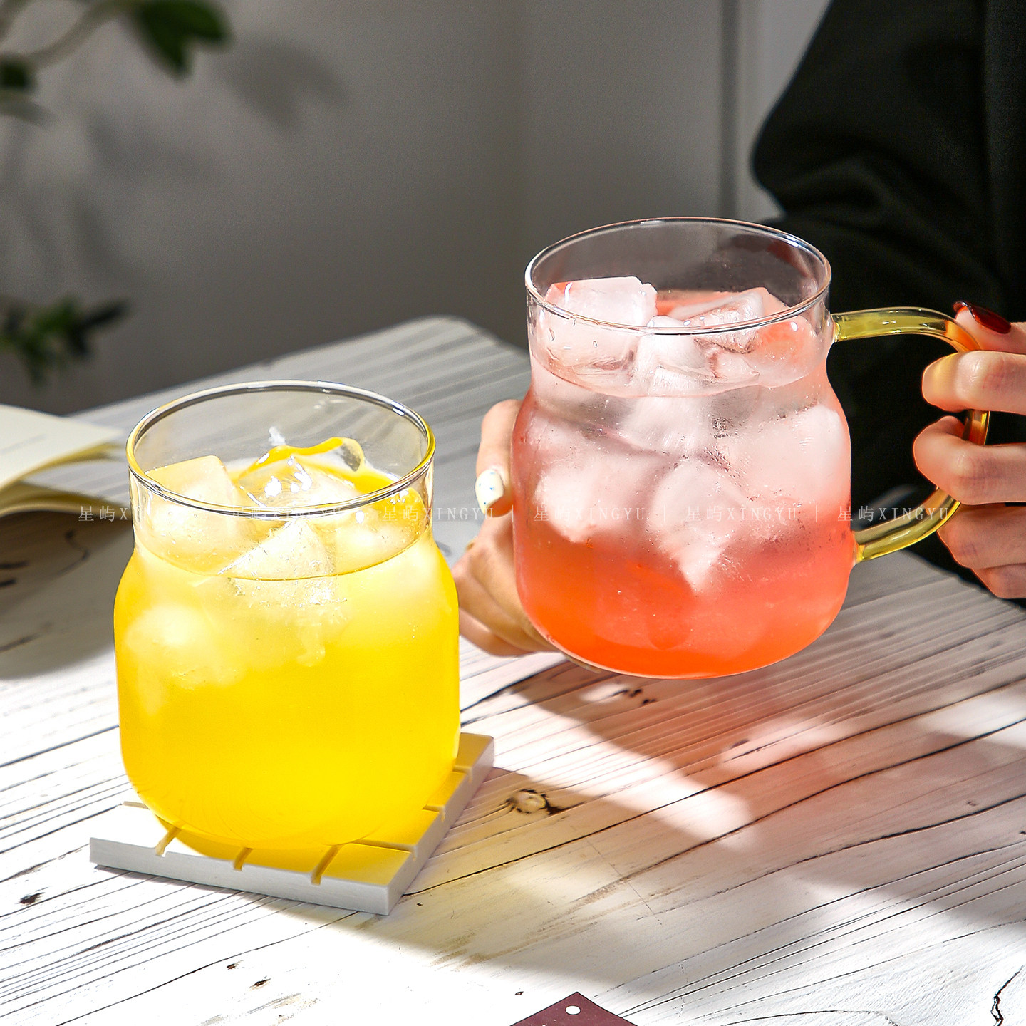 带把手高硼硅耐热玻璃杯咖啡杯