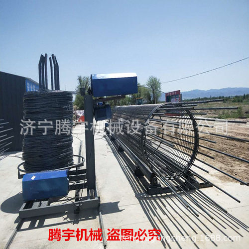 全自动钢筋笼滚笼机价格 高速公路用钢筋笼缠绕机视频