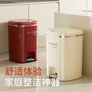 不锈钢垃圾桶轻奢按压脚踏双开垃圾桶多尺寸多场景家用带盖垃圾筒