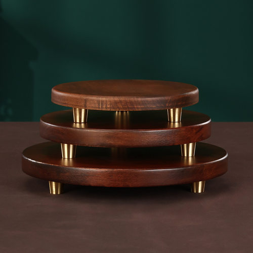 木质圆形摆件工艺品底座