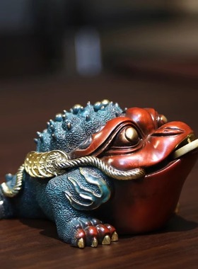 铜金蟾摆件办公室家居室内