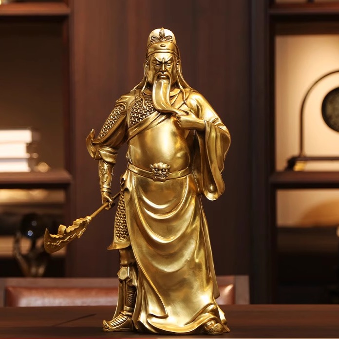 黄铜关公摆件武财神关公像