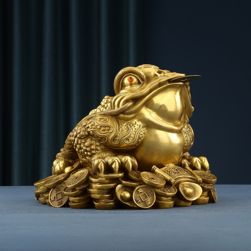 黄铜献宝蟾蜍摆件家居客厅