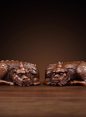 紫铜麒麟镇纸摆件家居办公室