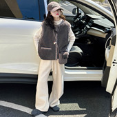 女童马甲秋冬2025新款 洋气儿童加绒加厚保暖背心女大童外穿马夹潮