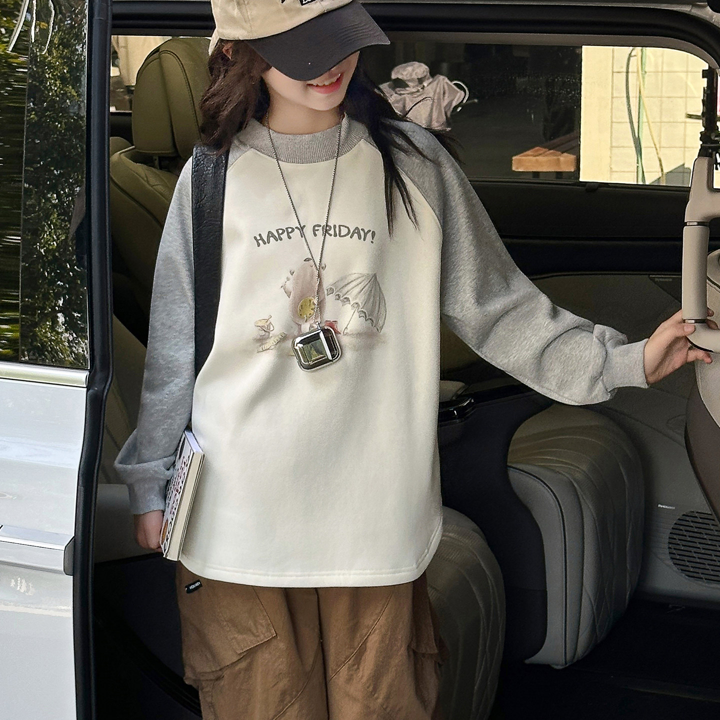 女童卫衣秋冬款2025新款加绒加厚