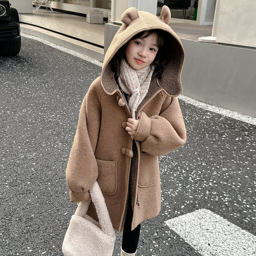 女童毛呢外套秋冬洋气呢子大衣