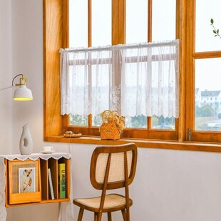 蕾丝柜帘遮挡帘飘窗柜遮挡帘壁柜短帘美式窗帘拱形书柜半门帘遮丑