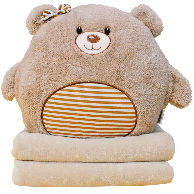 抱枕被子两用午睡枕头汽车靠枕珊瑚绒毯子二合一办公室靠背垫车载