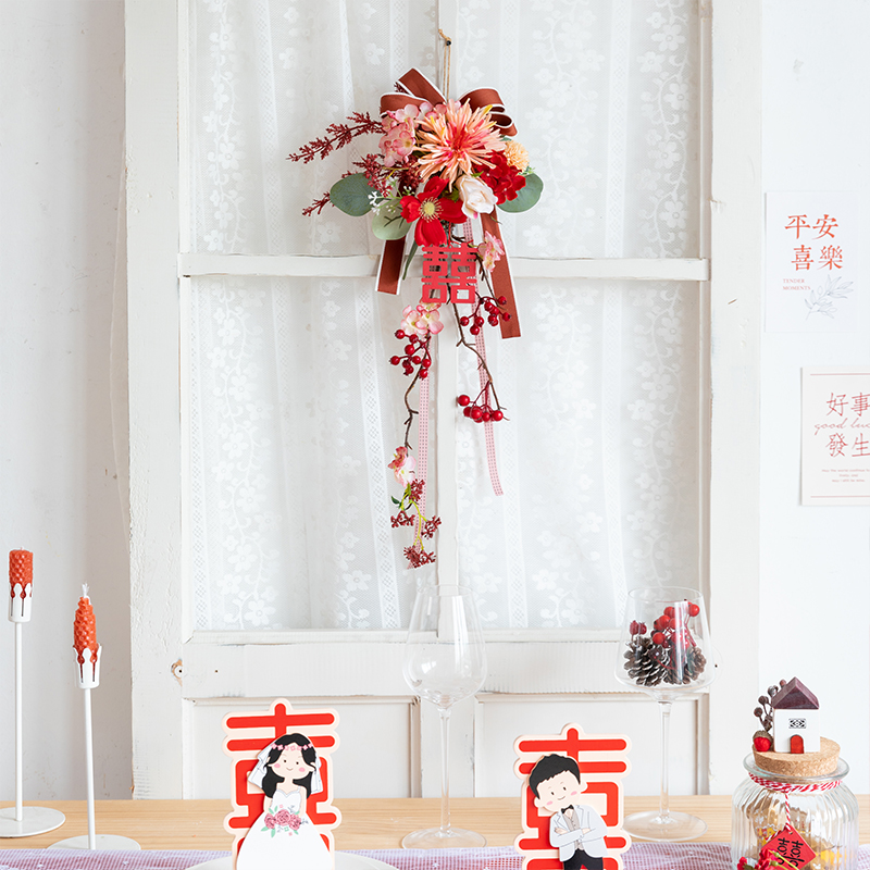 阿楹 高级电视机沙发墙梳妆台装饰结婚挂件过道门口主卧婚房布置