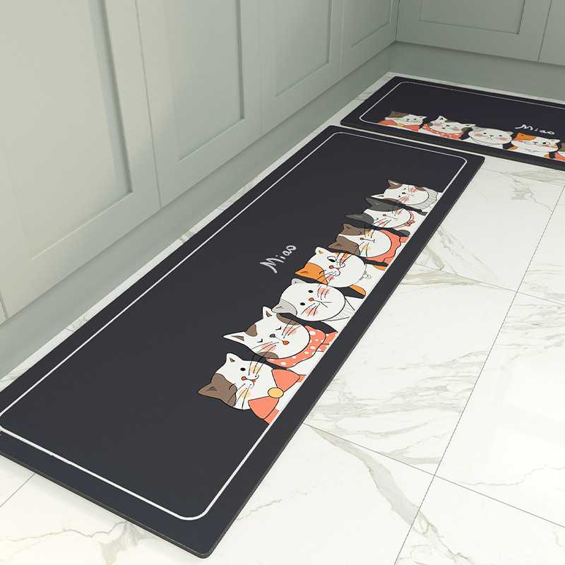 厨房地垫可擦洗地毯长条防滑防油免洗吸水脚垫耐脏防水Q弹橡胶垫
