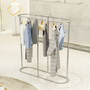 店展示架挂衣架椭圆形中岛架落地式货架婚纱陈列架