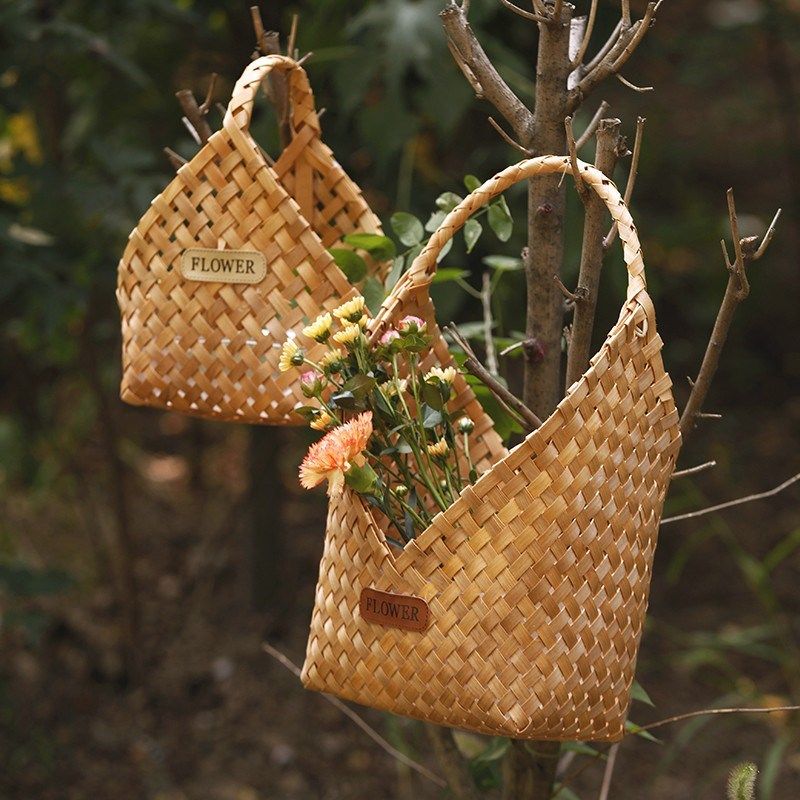 手提插花鲜花花艺小花篮木片编织藤编柳编儿童婚礼田园小竹篮,家居饰品,花篮,淘宝优惠券,粉丝福利购,淘宝优惠卷