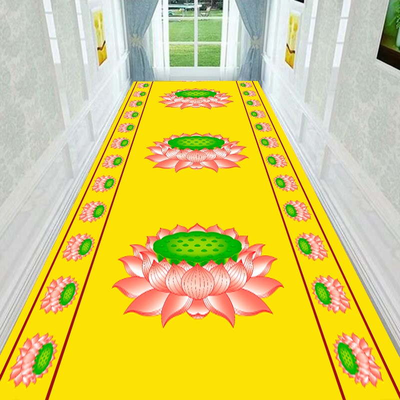 佛堂地毯大礼拜垫走廊过道地垫展厅大面积荷花垫子长条加厚可定制