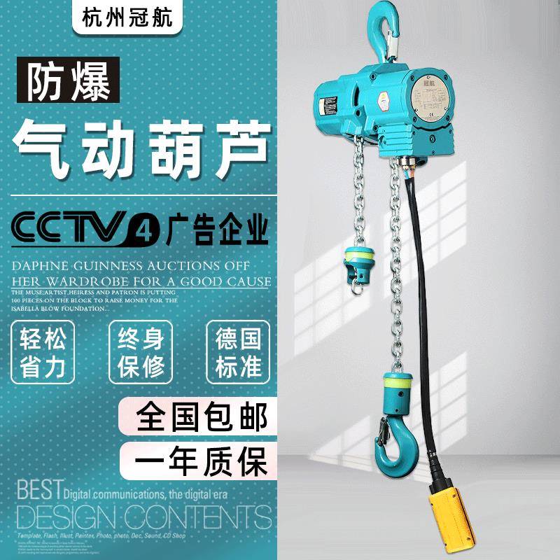 矿用气动葫芦固定运行1T2T吨6m12米低净空防尘气动防爆葫芦