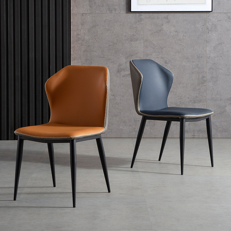 餐椅家用轻奢现代简约铁艺靠背椅子酒店洽谈接待椅饭厅餐桌椅凳子