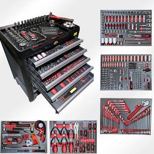 352件机修工具组套推车式 汽修工具柜多用途七层重型维修工具车