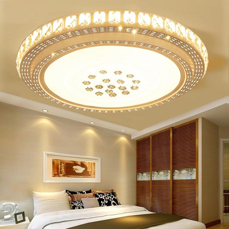 中山客厅大灯吸顶灯水晶圆灯主卧室圆形家用餐厅房间灯具