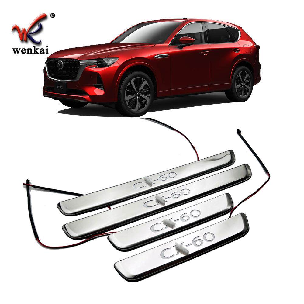 适用于马自达23新款CX60改装LED原厂款迎宾踏板带灯门槛条防护板