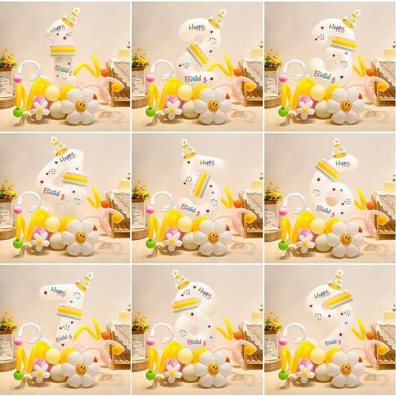 儿童白色数字气球立柱地摆男孩女孩周岁派对场景布置,节庆用品/礼品,气球,淘宝优惠券,粉丝福利购,淘宝优惠卷