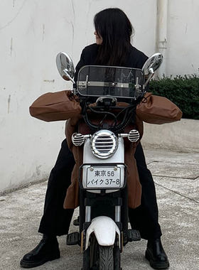 电动车挡风被冬雅款士车挡风被女机加绒加厚防水防寒季迪防风罩