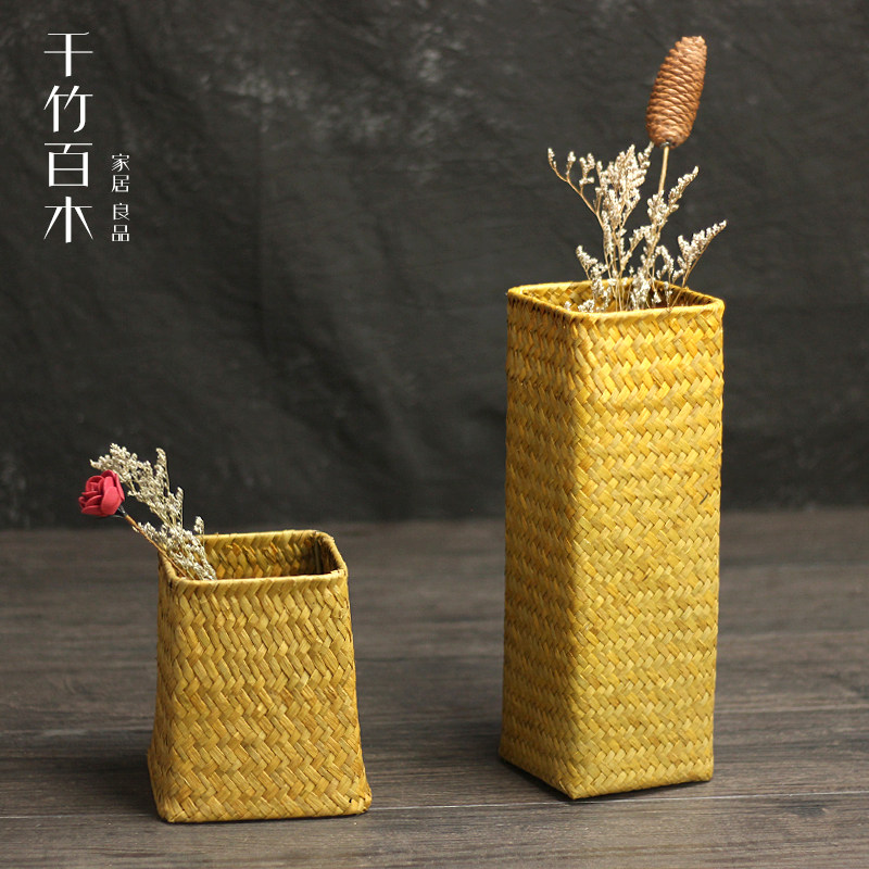 手工制作海织花篮摆设收纳篮风客厅干花插花篮家居装饰品,家居饰品,花篮,淘宝优惠券,粉丝福利购,淘宝优惠卷