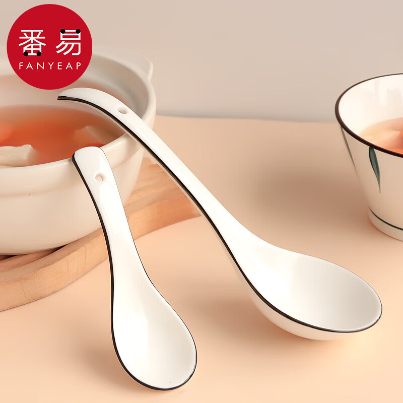 汤勺/陶瓷A1v451-厨房用具居家用勺子餐勺小汤匙调羹高颜值舀稀