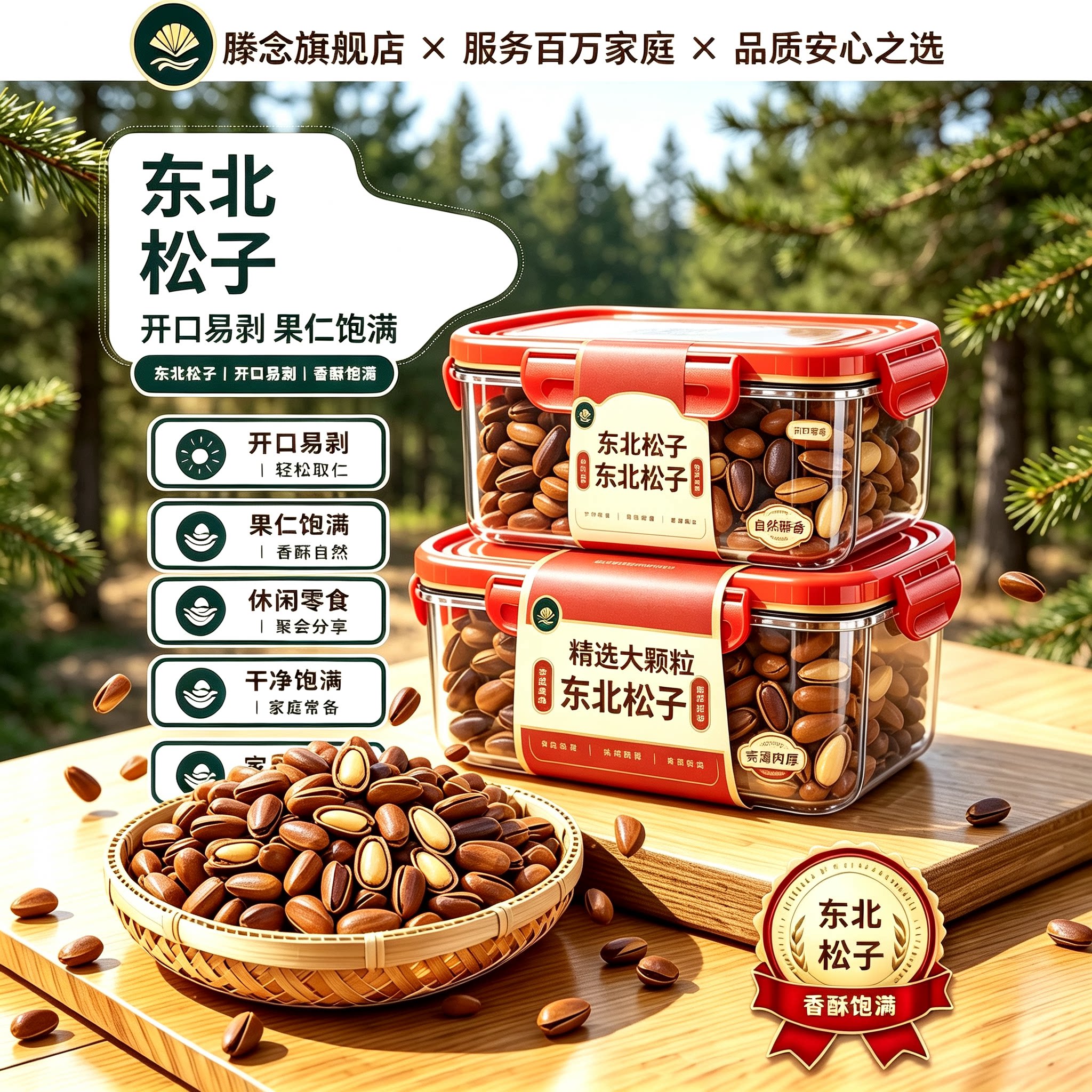东北特级大颗开口松子手剥新货