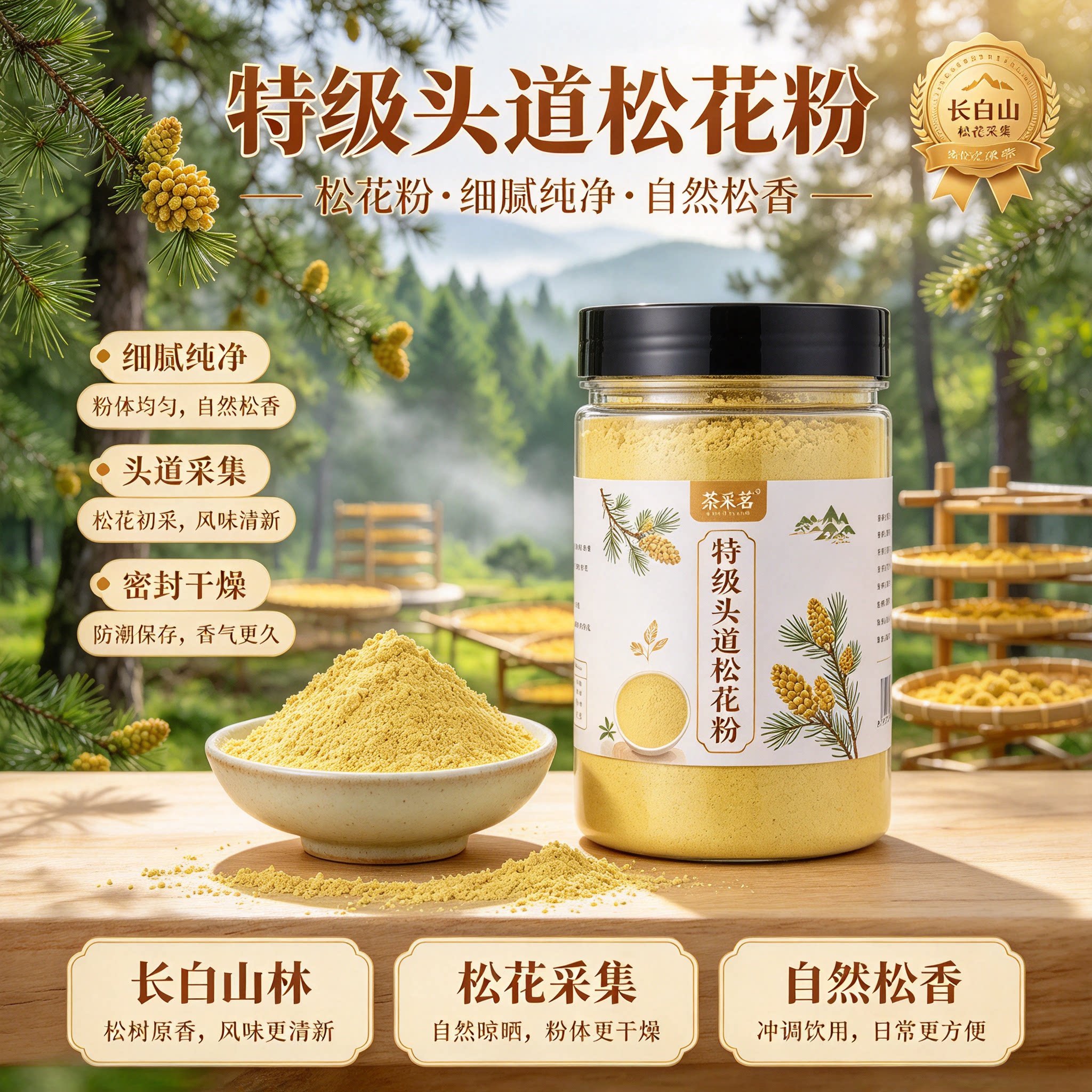 云南野生头道破壁松花粉纯天然