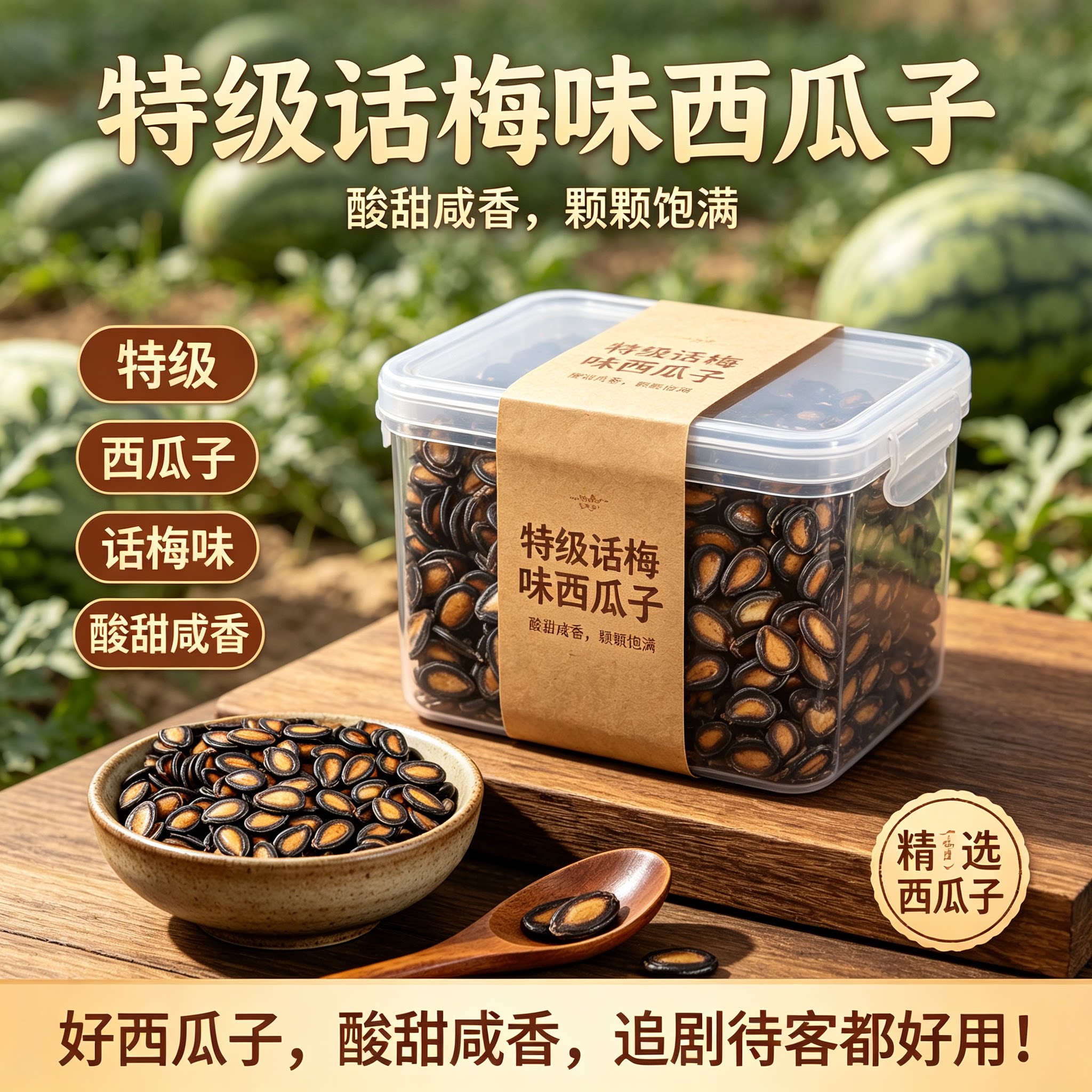 话梅味新疆黑美人西瓜子新货手剥