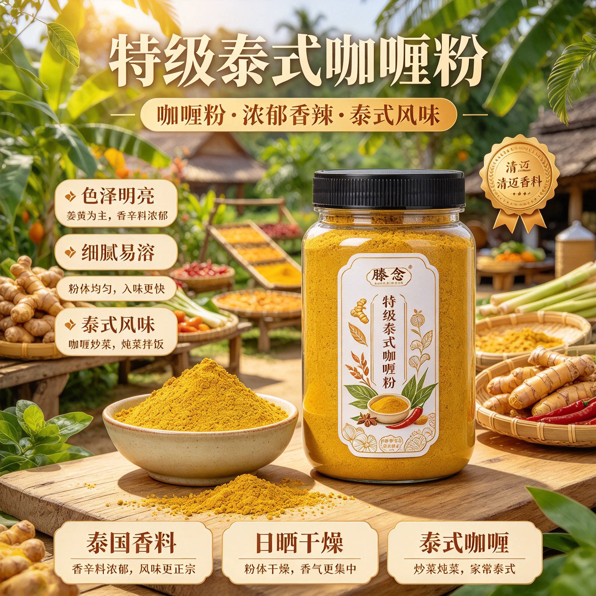 正宗泰式黄咖喱粉500g商用家用