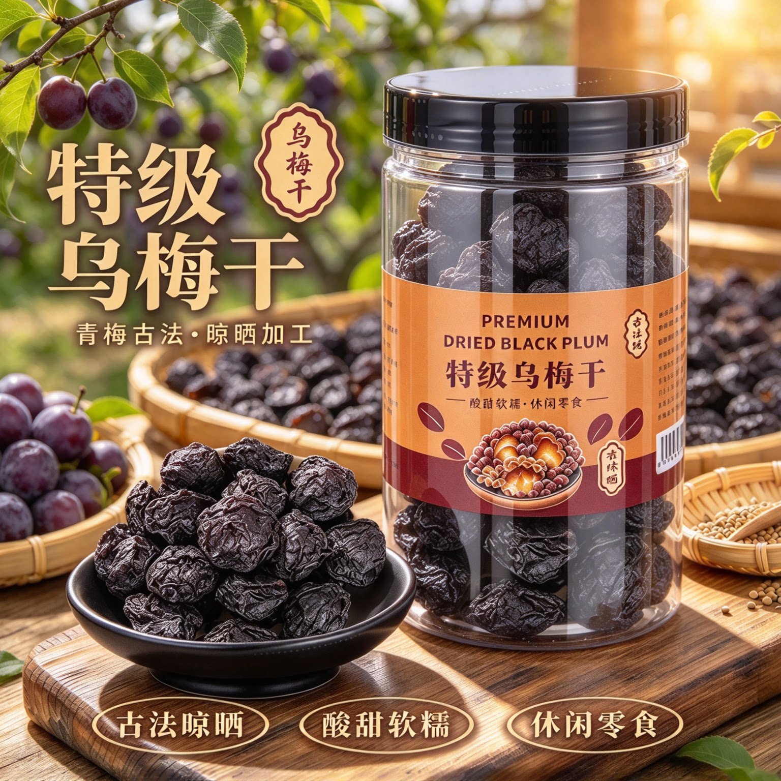非烟熏原味乌梅干250g酸梅汤料